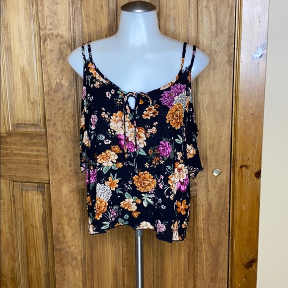 Ambiance Tops - Floral off the shoulder blouse